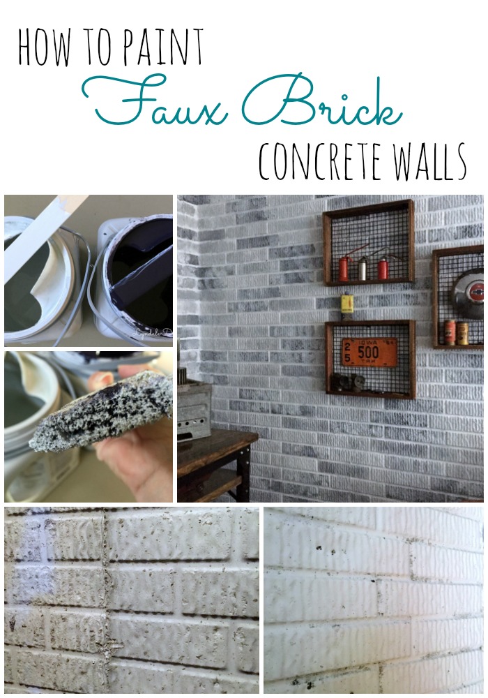 How I Painted Faux Brick Walls In The Mancave - Painting Basement Poured Concrete Walls