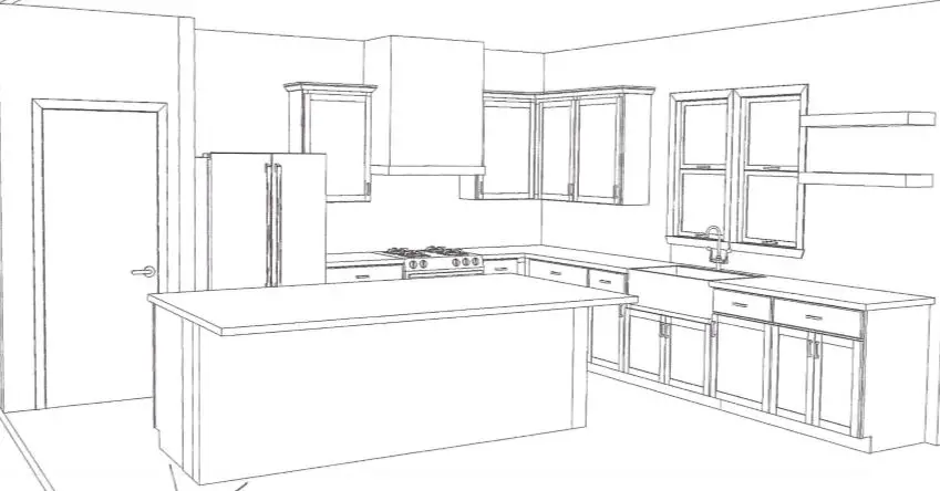 Kitchen cabinet full view