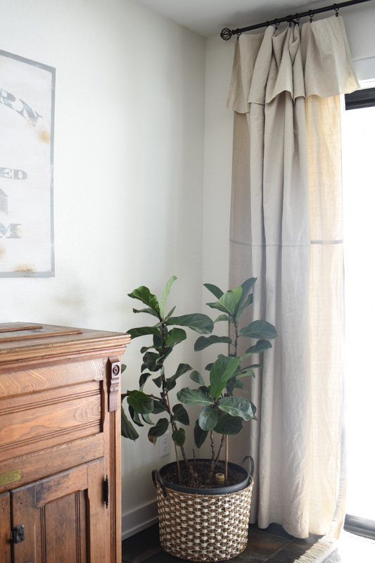 Drop Cloth Curtains with top ruffle 