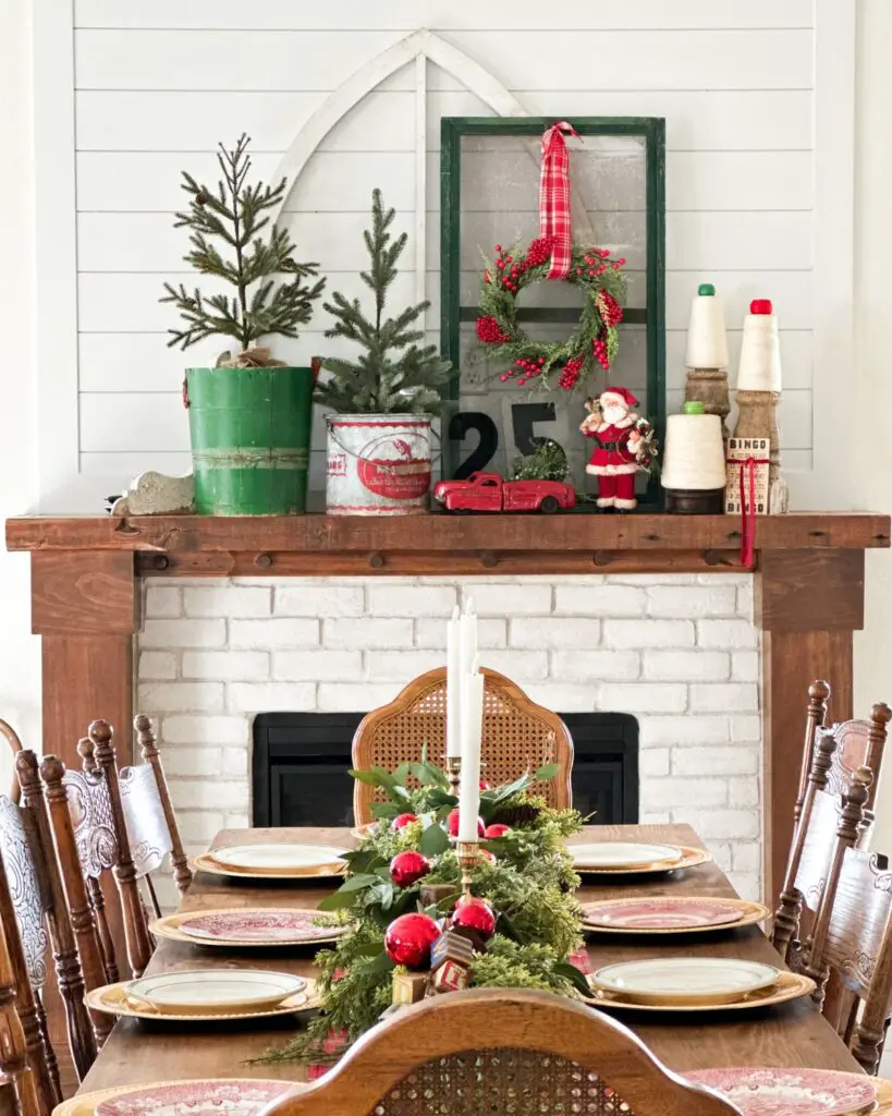 Vintage Christmas Dining Table