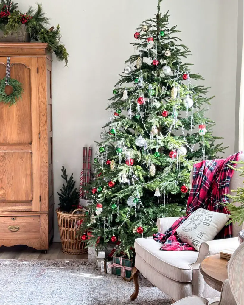 Vintage Christmas Tree with shiny brites