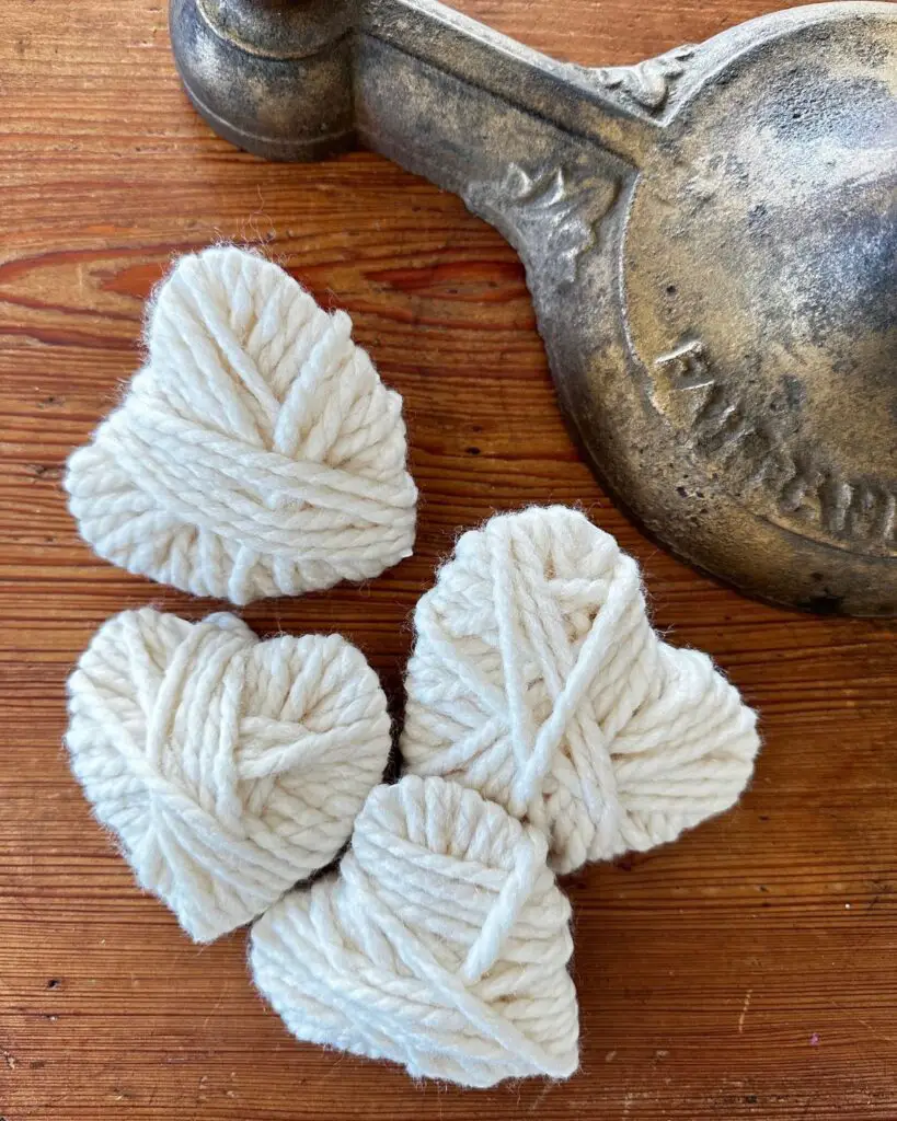 Easy to make yarn wrapped hearts